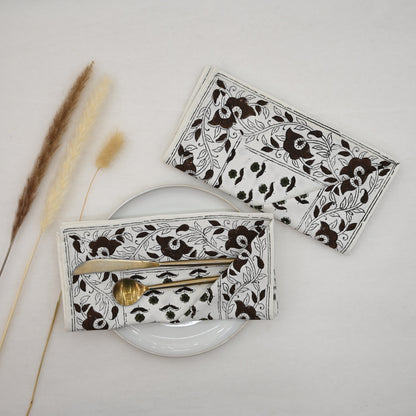 Espresso Floral Trail Cloth Napkin