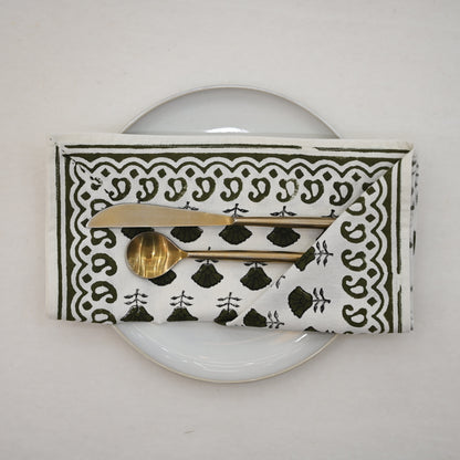 Vintage Sage Paisley Cloth Napkin