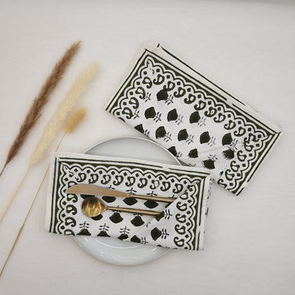 Vintage Sage Paisley Cloth Napkin