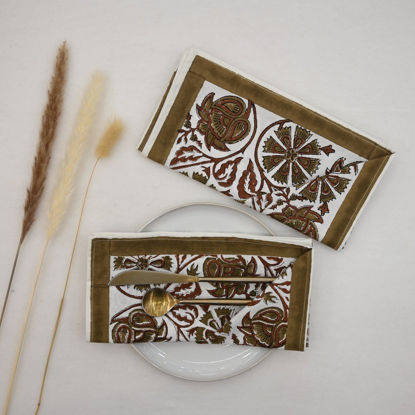 Moss Green Medallion Table Napkin