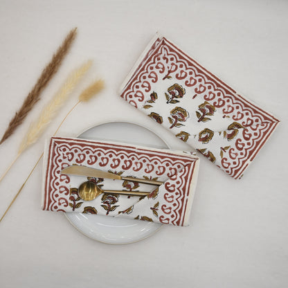 Spice Floral Motif Dinner Napkin