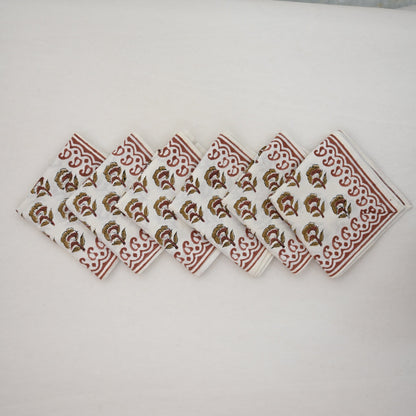 Spice Floral Motif Dinner Napkin