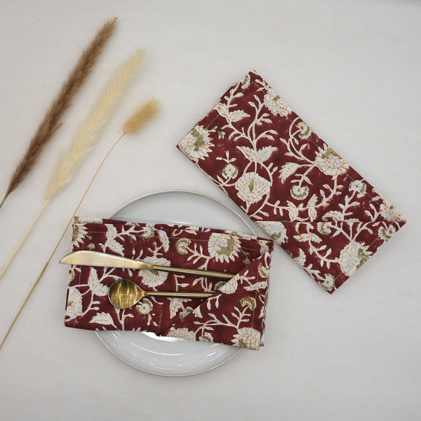 Merlot Floral Vine Table Napkin