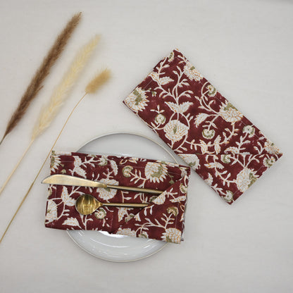 Merlot Floral Vine Table Napkin