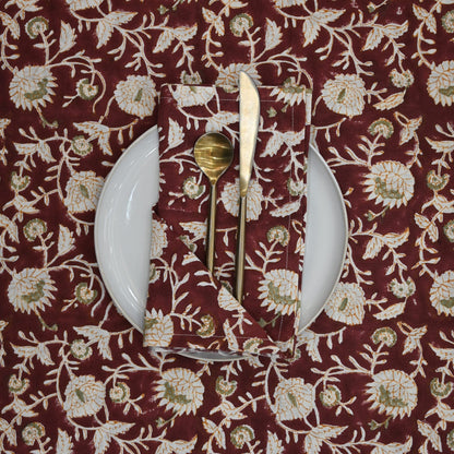 Merlot Floral Vine Table Napkin