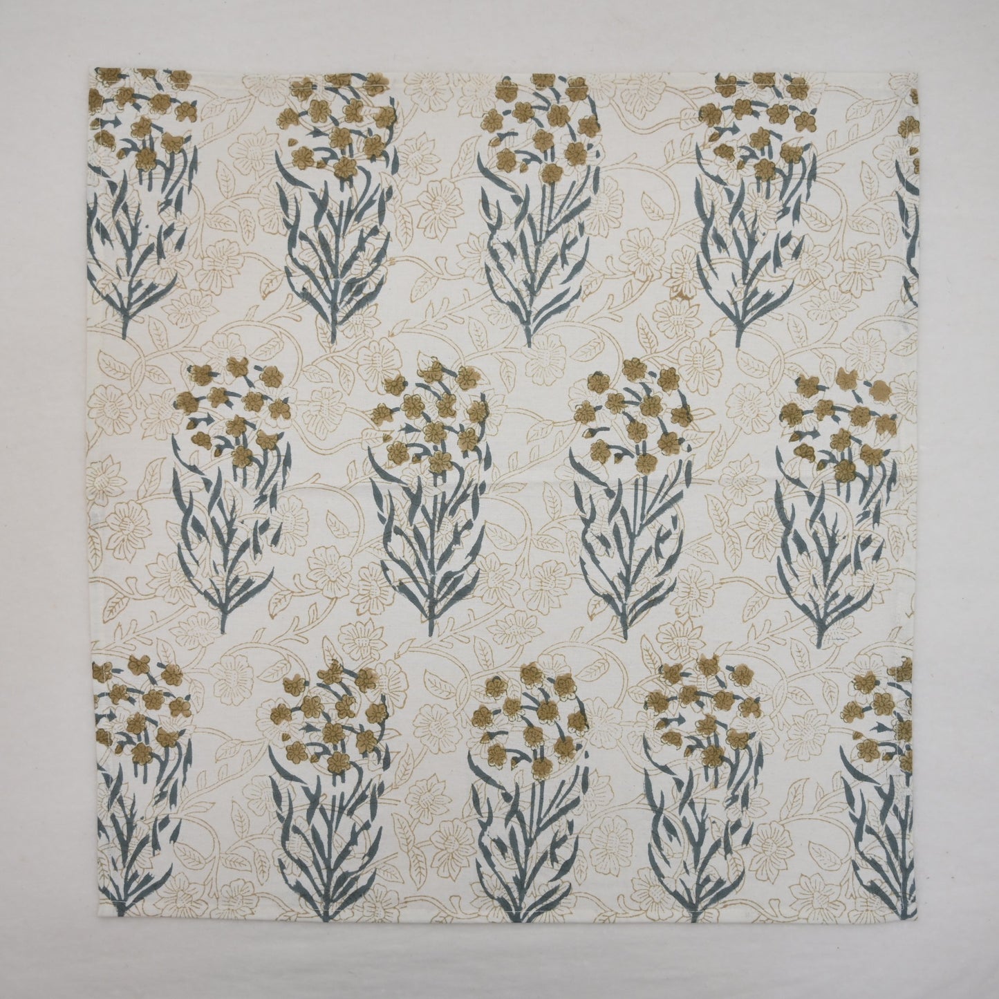 Ochre Wildflower Block Print Napkin