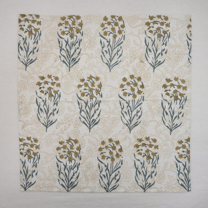 Ochre Wildflower Block Print Napkin
