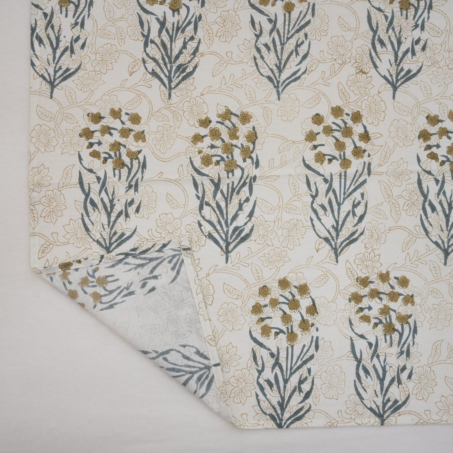Ochre Wildflower Block Print Napkin