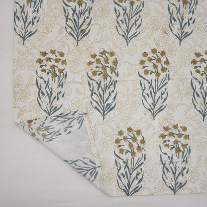 Ochre Wildflower Block Print Napkin