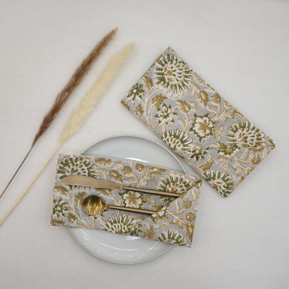 Slate Botanical Cotton Dinner Napkin