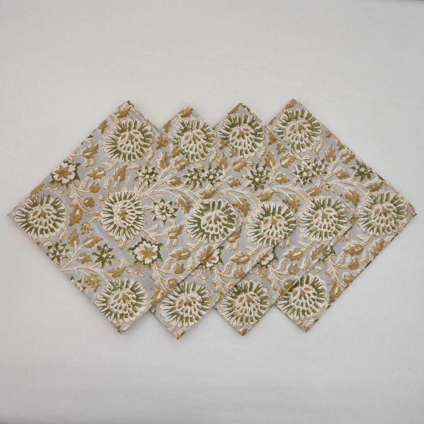 Slate Botanical Cotton Dinner Napkin