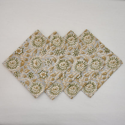 Slate Botanical Cotton Dinner Napkin