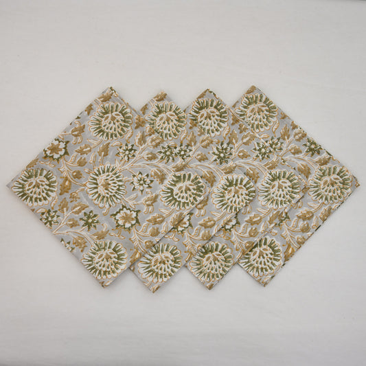 Slate Botanical Cotton Dinner Napkin