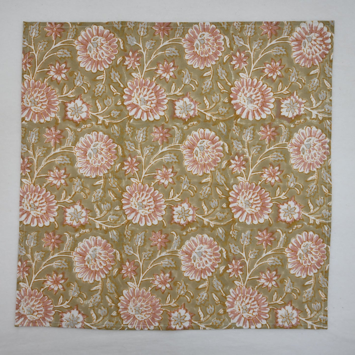 Taupe Botanical Floral Dinner Napkin