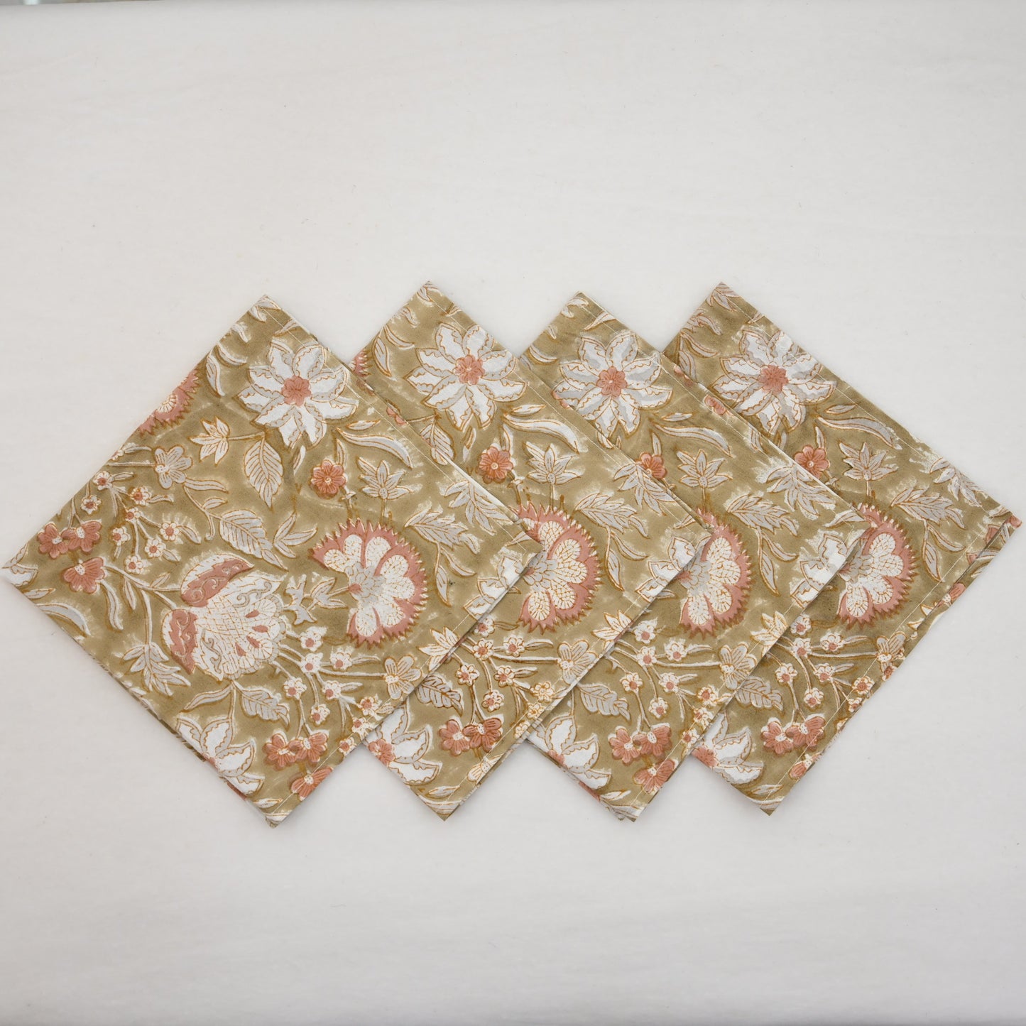 Olive Dusty Rose Botanical Napkin