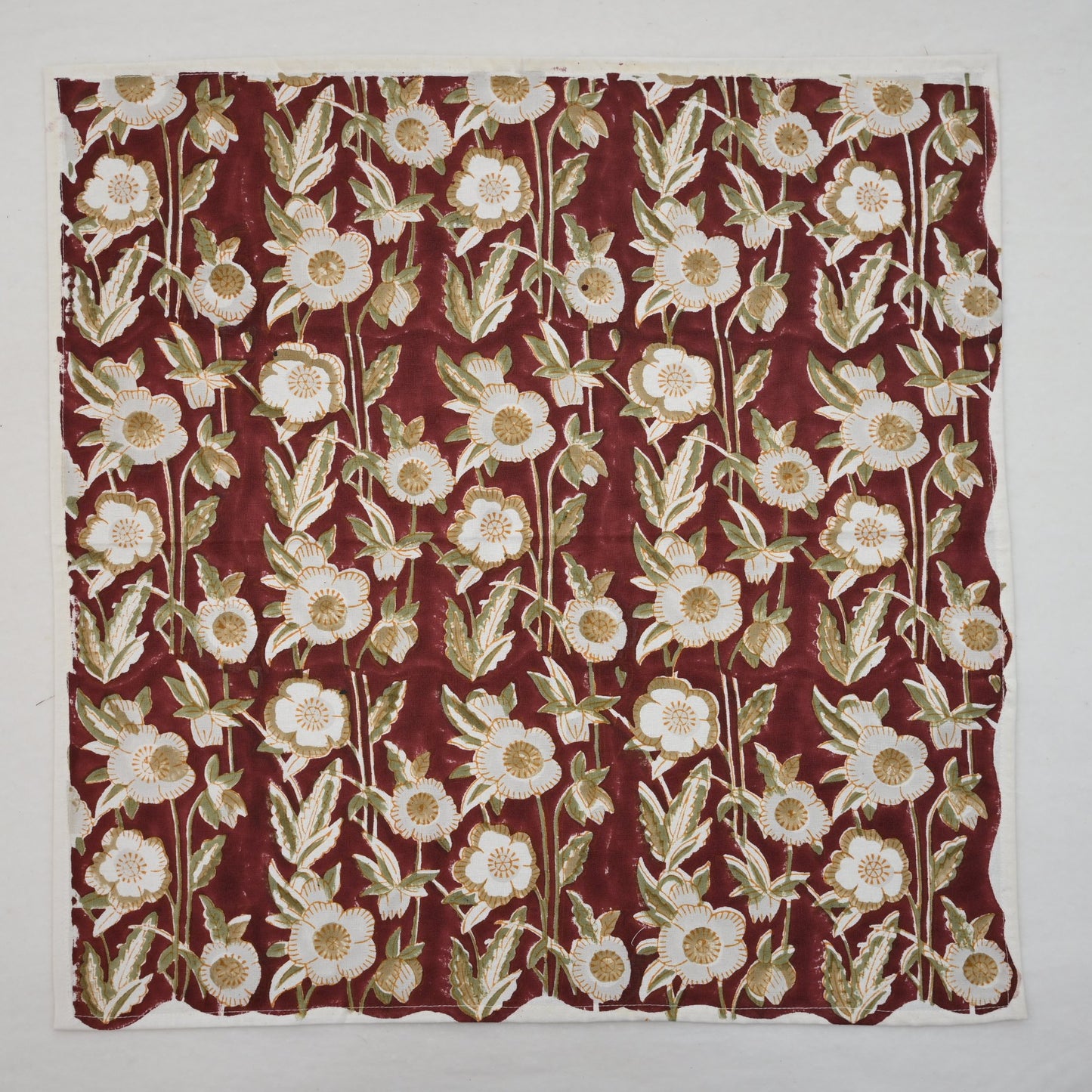 Vintage Maroon Floral Dinner Napkin