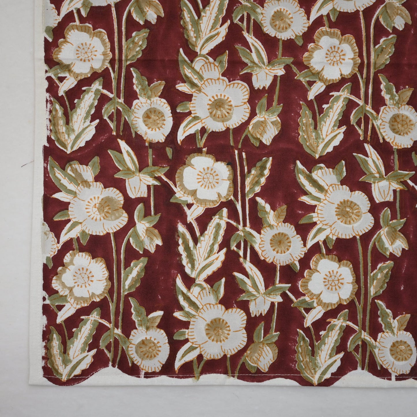Vintage Maroon Floral Dinner Napkin