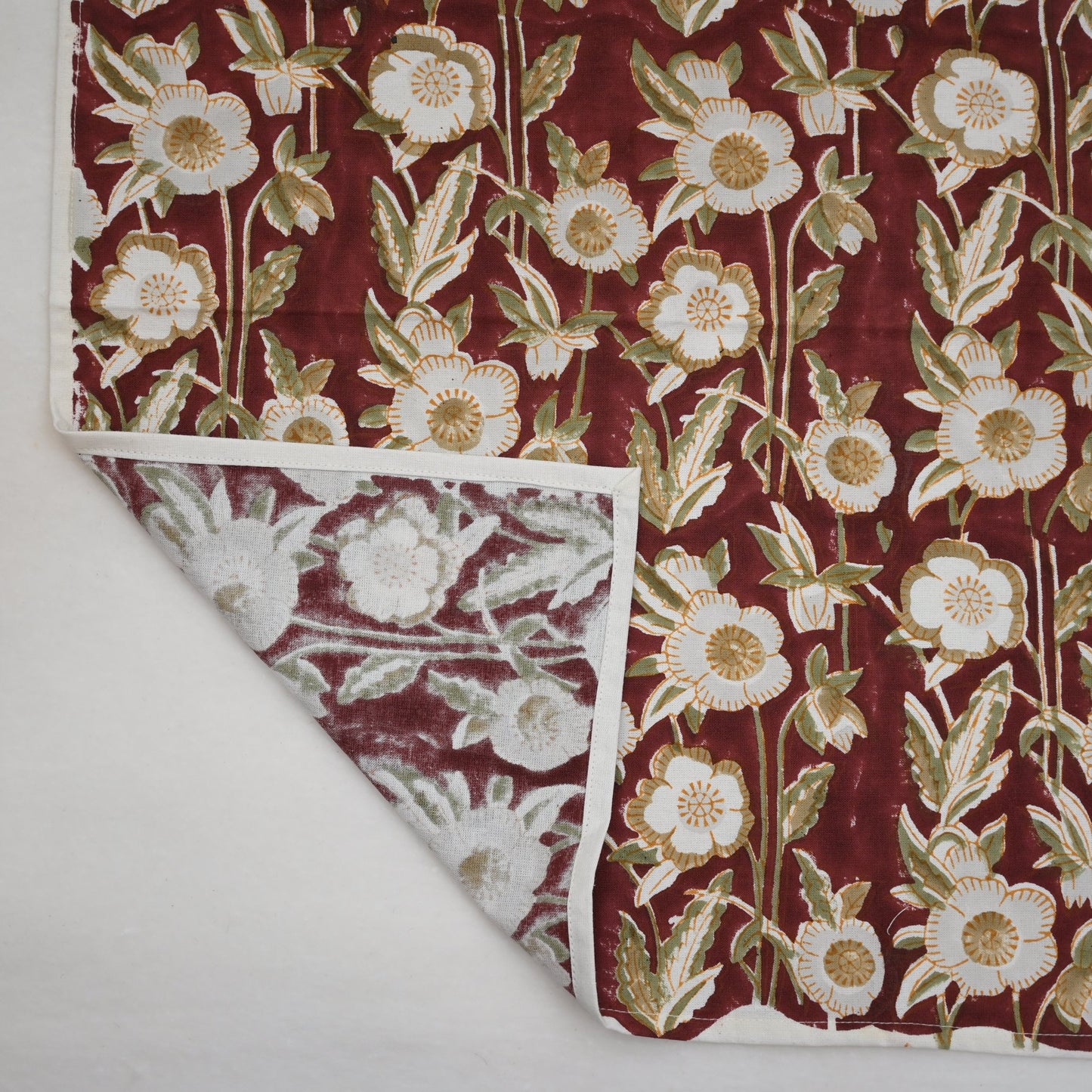 Vintage Maroon Floral Dinner Napkin