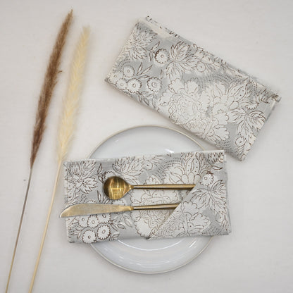 Light Grey Botanical Table Napkin