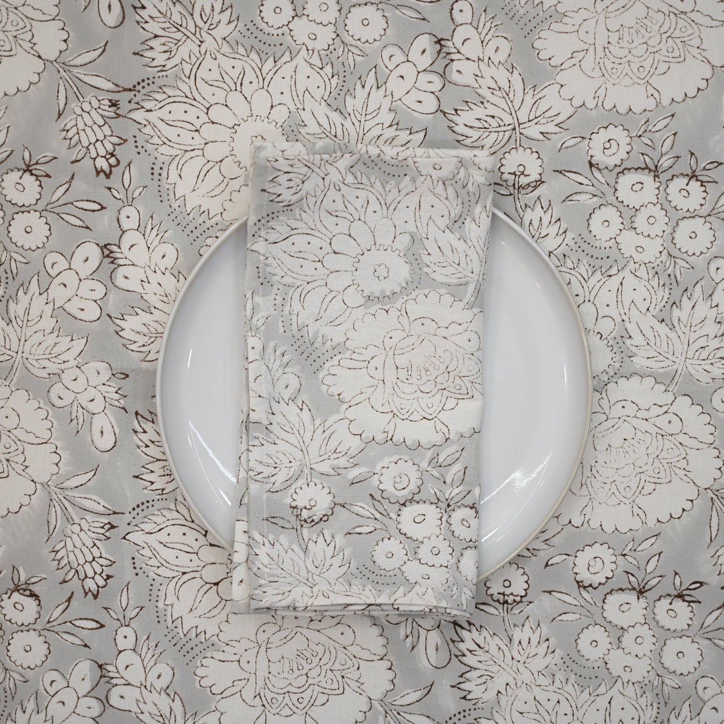 Light Grey Botanical Table Napkin
