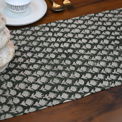 Arova Charcoal Cotton Table Runner