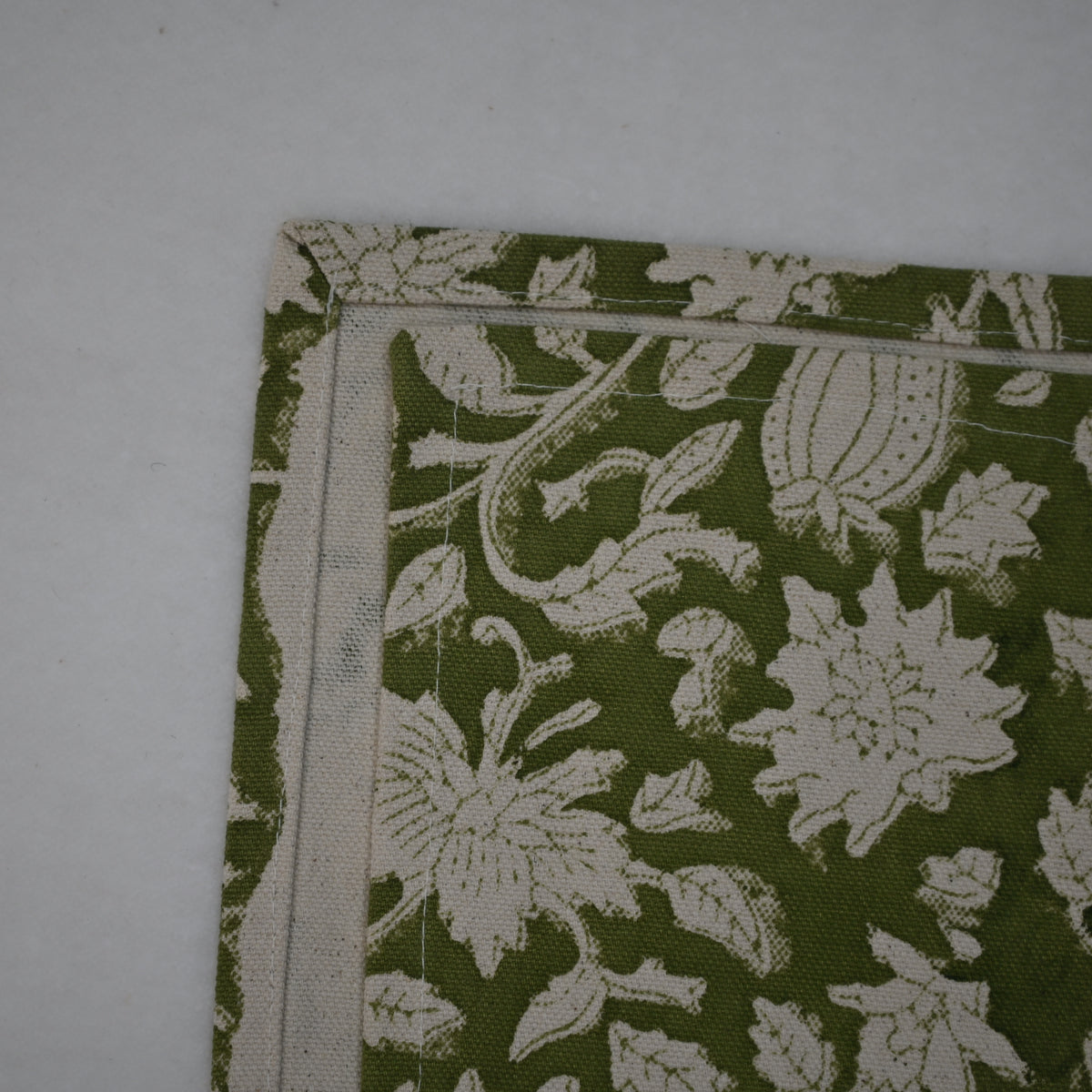 Leron Olive Cotton Table Runner