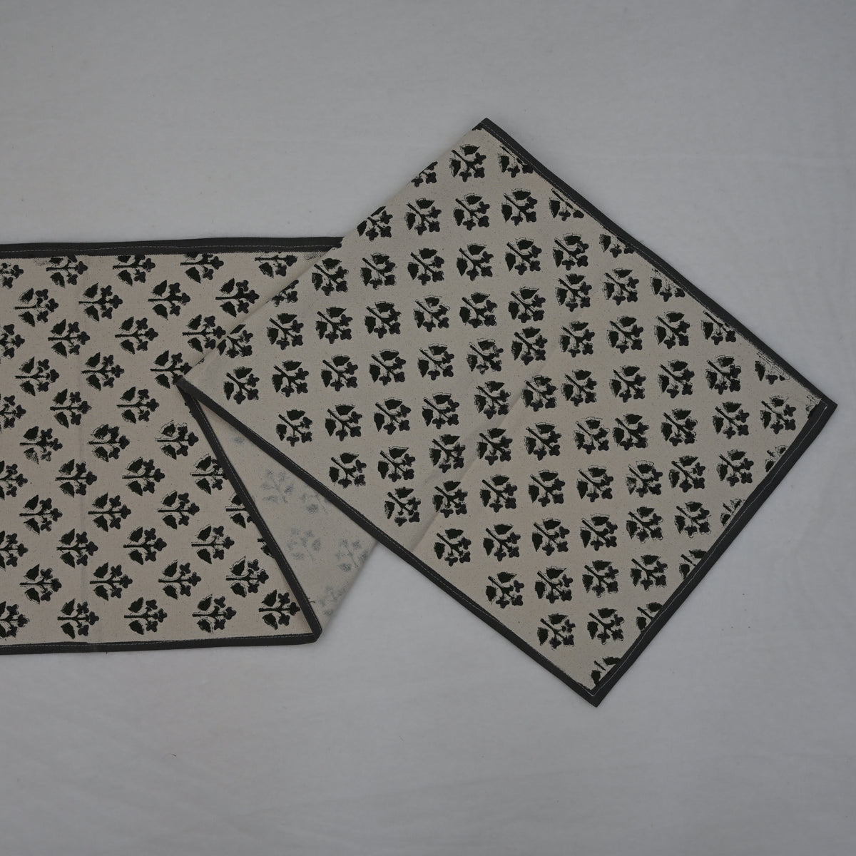 Nevle Black Cotton Table Runner