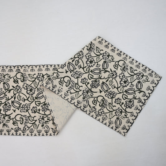 Aroiv Forest Green Cotton Table Runner