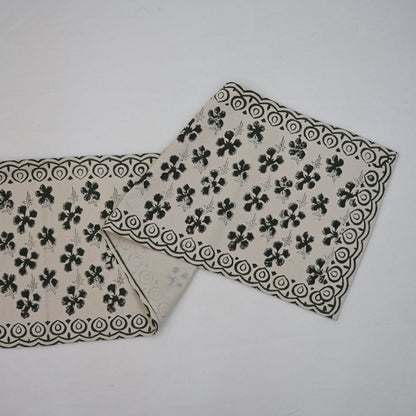 Olra Jet Black Cotton Table Runner