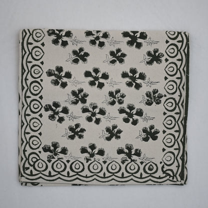 Olra Jet Black Cotton Table Runner