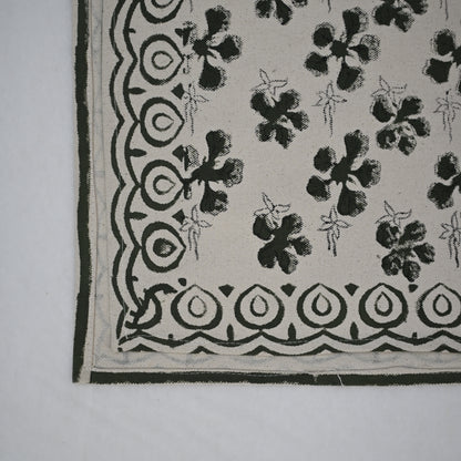Olra Jet Black Cotton Table Runner
