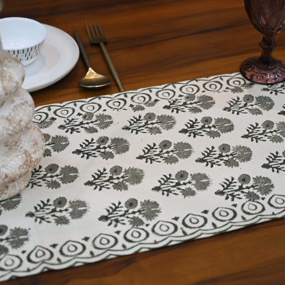 Nevas Slate Cotton Table Runner