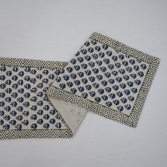 Arave Indigo Cotton Table Runner