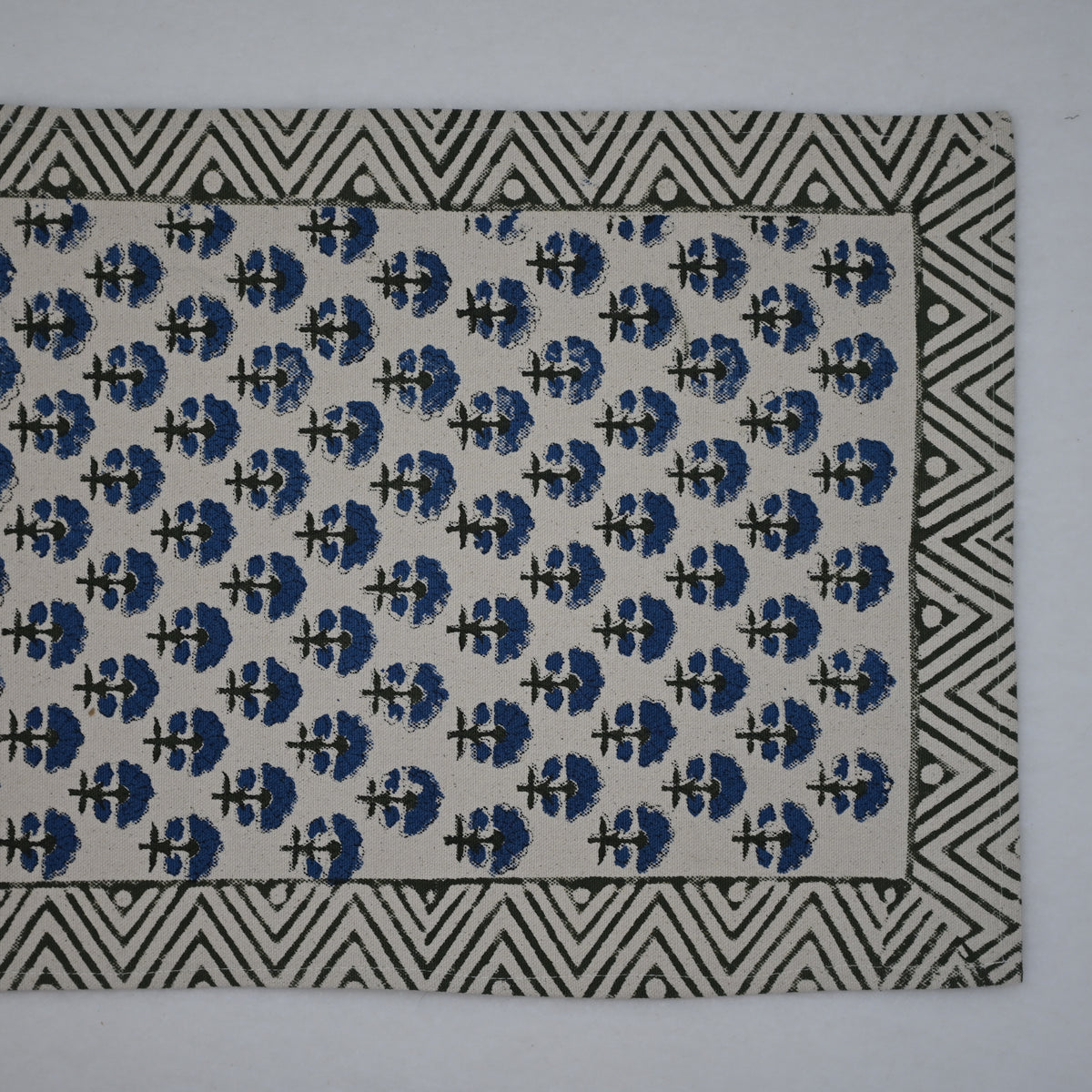 Arave Indigo Cotton Table Runner