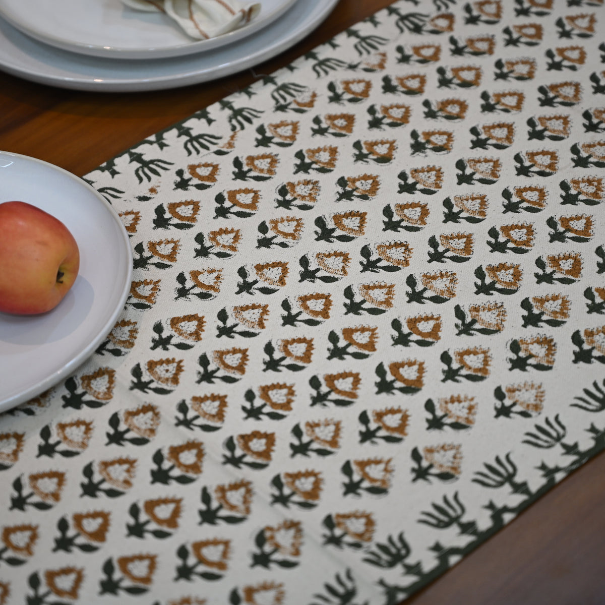 Nevin Beige Cotton Table Runner