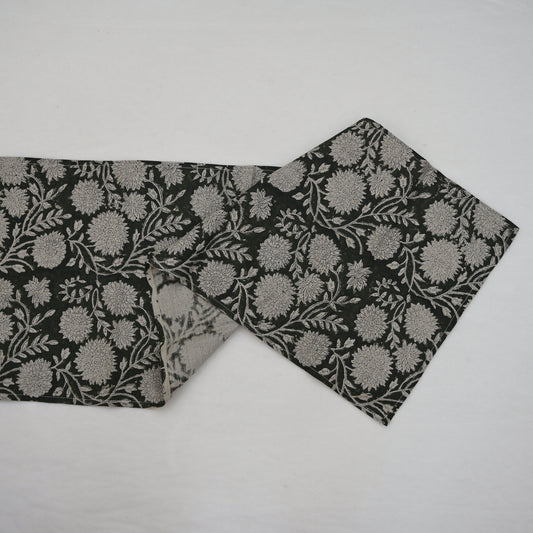 Aleva Silver Cotton Table Runner