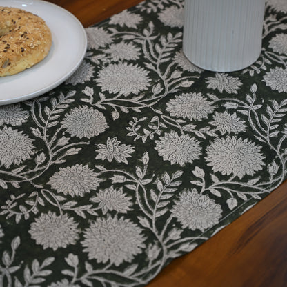 Aleva Silver Cotton Table Runner