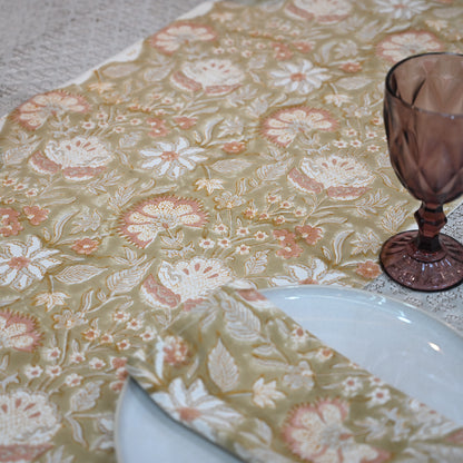 Nalev Peach Cotton Table Runner
