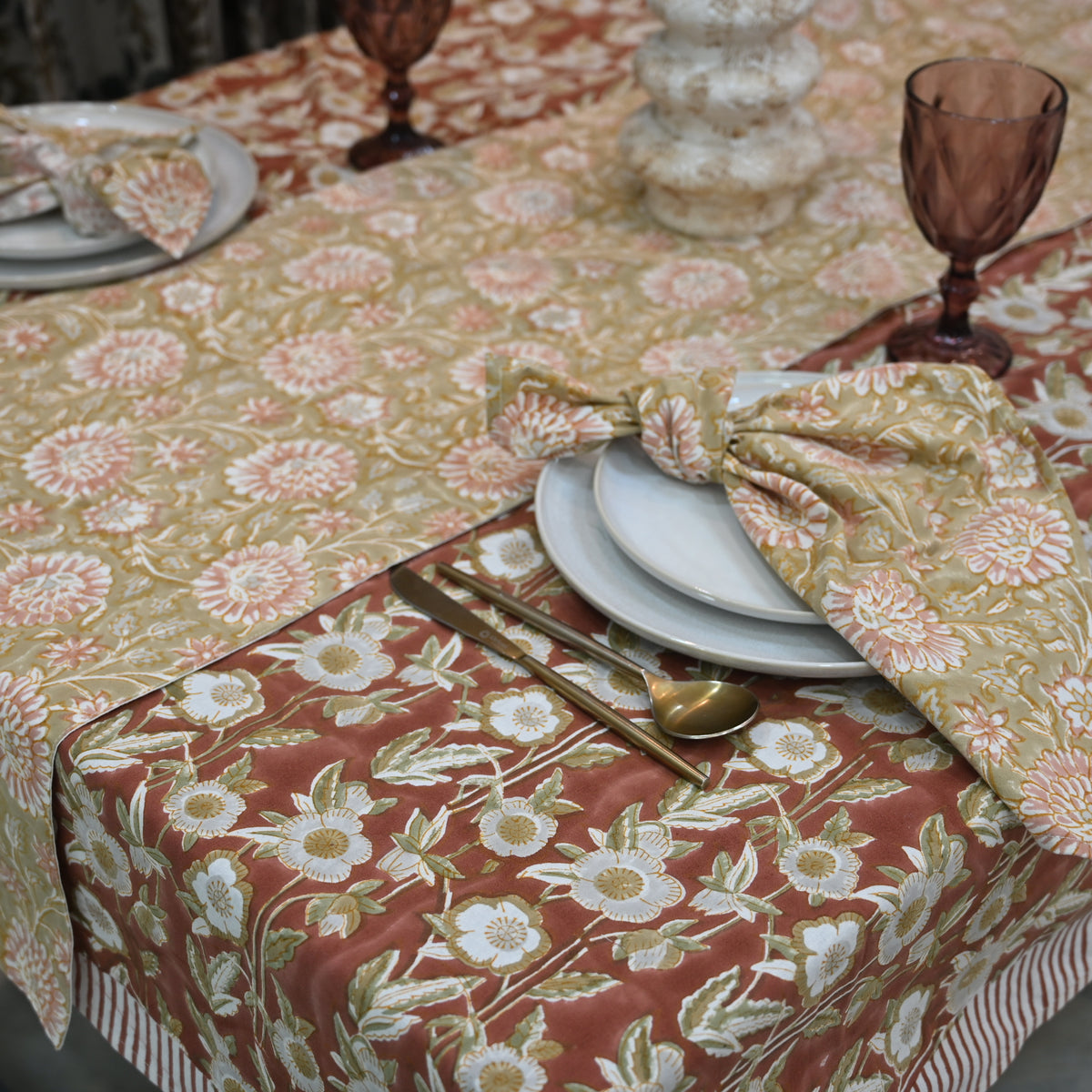Aroiv Ivory Cotton Table Runner