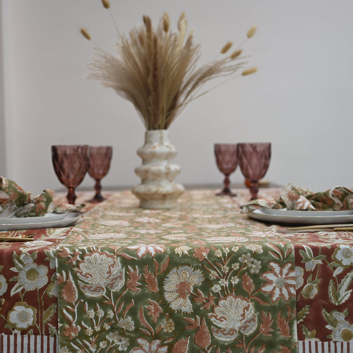 Nalev Terracotta Cotton Table Runner