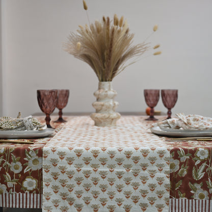 Oriak Blush Pink Cotton Table Runner