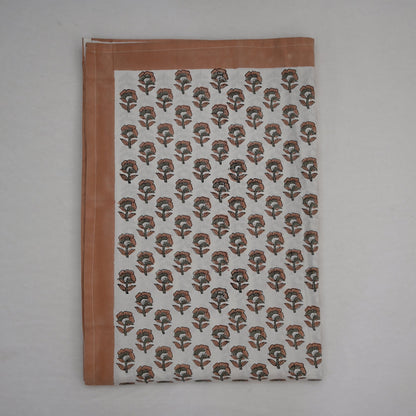 Rotceh  Peach  Cotton Tablecloth - Single Border