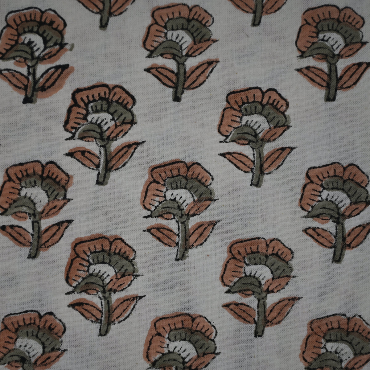 Rotceh  Peach  Cotton Tablecloth - Single Border