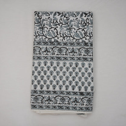 Terry Greyish-Black Cotton Tablecloth - Three Border