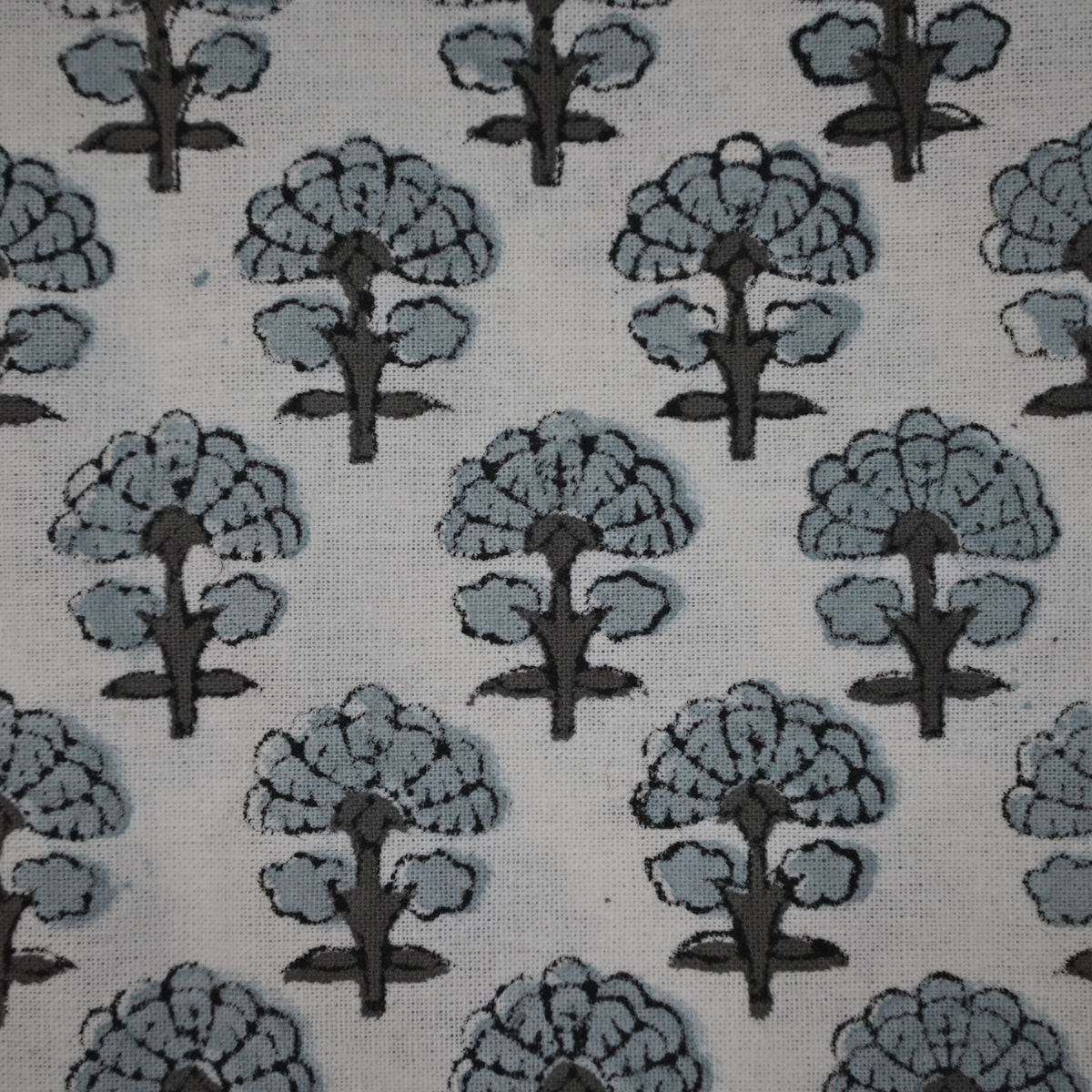 Terry Greyish-Black Cotton Tablecloth - Three Border