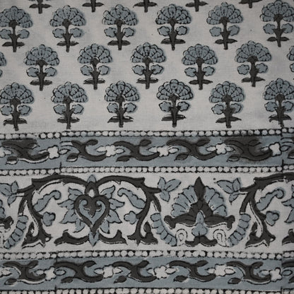 Terry Greyish-Black Cotton Tablecloth - Three Border