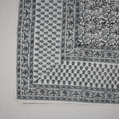 Terry Greyish-Black Cotton Tablecloth - Three Border