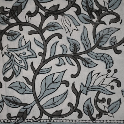 Terry Greyish-Black Cotton Tablecloth - Three Border