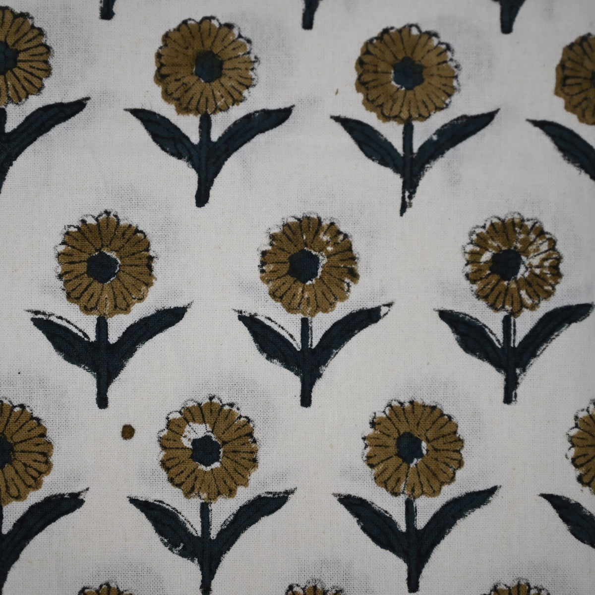 Ravell  Floral Mustard Yellow Cotton Tablecloth - Three Border