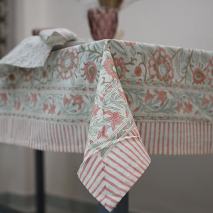 Nexoa Dusty Rose Cotton Tablecloth - Two Border